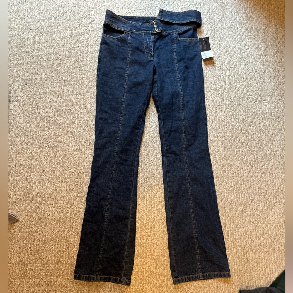 Kenneth Cole New York Low-Rise Boot Cut Belt Jeans